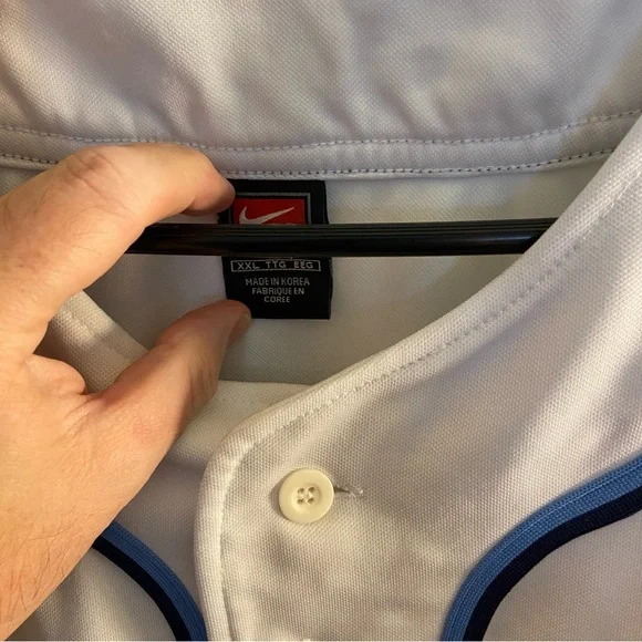 Nike Team UNC Tar Heels Baseball Jersey Men’s XXL – White/Carolina Blue - Picture 4 of 5